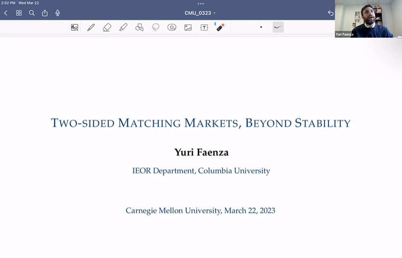 Yuri Faenza: Two-sided Matching Markets, Beyond Stability